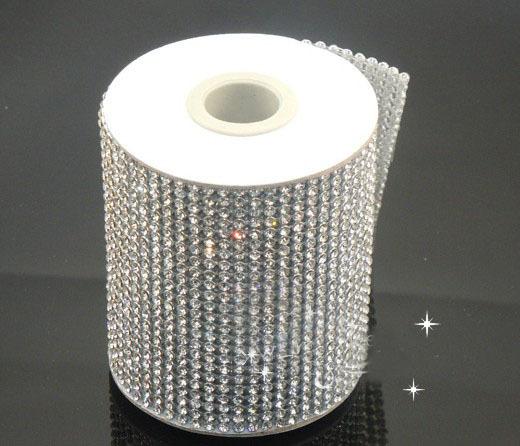 Factory directly sale! 24Row hotfix clear rhinestone cover/skin Cloth Appliques 120cmX7.6cmfor handmade diy sewing accessories