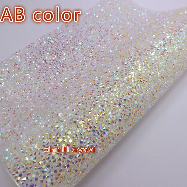 Free ship Crystal resin rhinestone self Adhesive sheet or hotfix to fabric rhinestone decor mesh roll for wedding 24*40cm Strass Bling trim