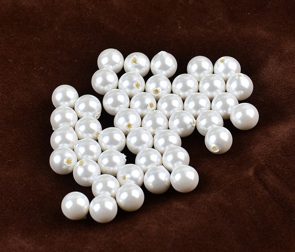 wholesale 1000 Pcs 6mm White Faux Pearl Round Beads Straight hole Imitation Pearl ABS Beads Free shipping