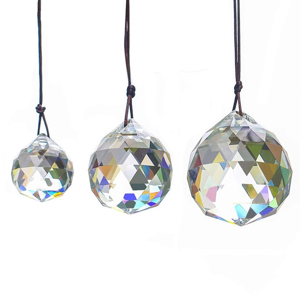 30mm Crystal Ball Prisms Pendant faceted crystal glass prisms Ceiling Lamp Lighting Hanging Chandelier Drop Beads Wedding Decor