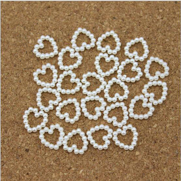 White Pearl Beads Shaped Heart DIY Hairpin Accessories Pearl Phone Wedding Cardmaking Craft 11mm*11mm 2016 HOT