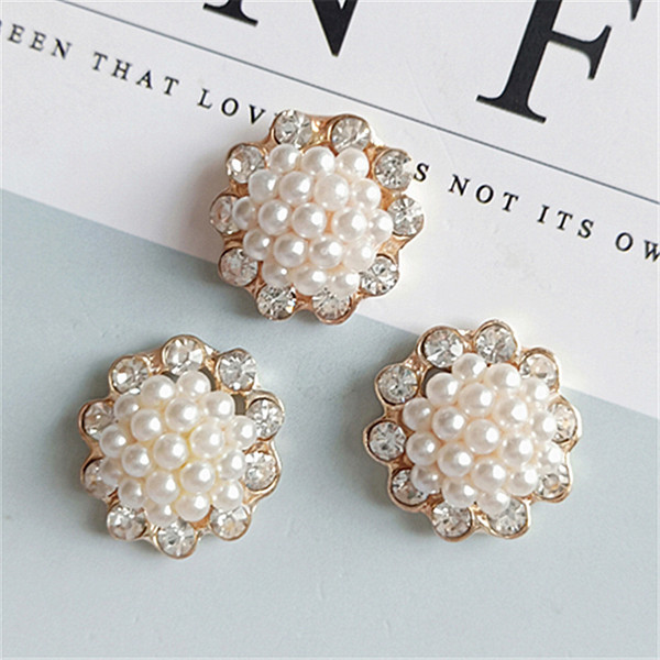 21mm Silver/Gold Plated Crystals Pearl Rhinestones Bead Frog For Kids Hair Ornament Scrapbooking Bride Headwear Accessories Craft Diy