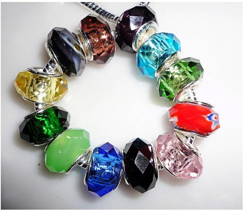 European Style Popular Spacer Big Macroporous Glass Crystal Beads for DIY Bracelet Mix order Free Shipping