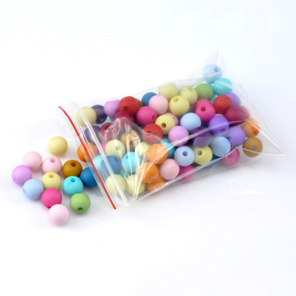 Doreen Box hot- 300PCs Mixed Color Round Acrylic Spacer Beads For DIY Jewelry Making At Random 8mm(3/8