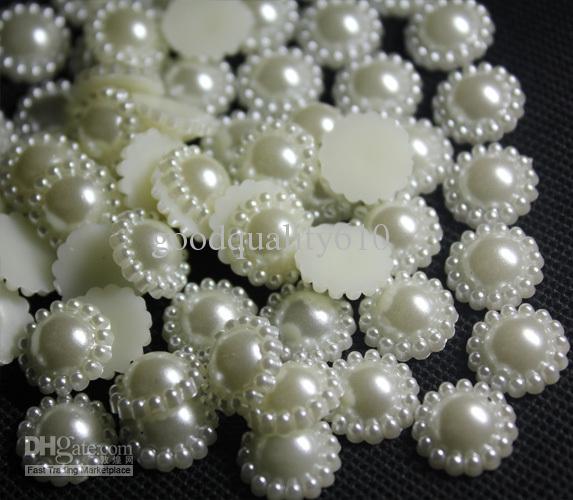 200pcs Flatback 12mm ABS Pearl Cabochons For Scrapbooking Craft Cellphone Case