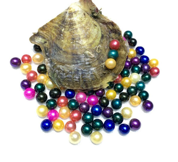 Akoya Pearl Oyster 2018 new Round 6-7mm Colors seawater natural Cultured in Fresh Oyster Pearl Mussel Farm Supply Free Shipping in stock