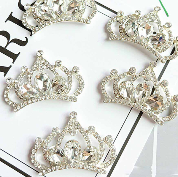 20pcs Silver/Gold Plated Crystals Rhinestones Crown For Kids Hair Ornament Scrapbooking Bride Headwear Accessories Craft Diy