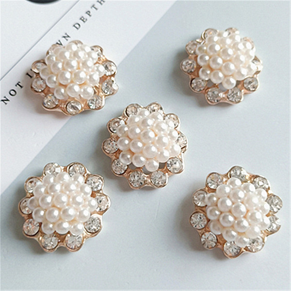 New 21mm Gold Plated Crystals Pearl Rhinestones Bead Frog For Kids Hair Ornament Scrapbooking Bride Headwear Accessories Craft Diy