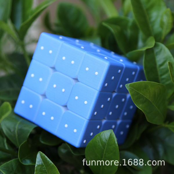 Speed Cube 3x3x3 3D Relief Effect Braille Magic Cube Puzzle IQ Games Puzzles Special for Blind Partially Sighted Color Weakness Person