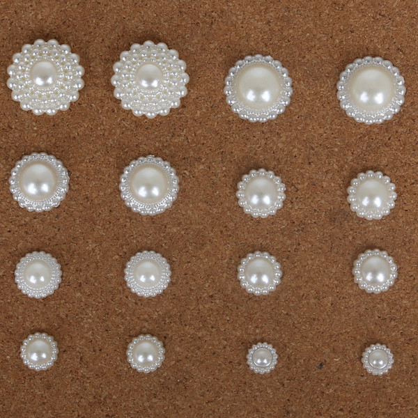 New Fashion 20-200pcs Sun Flower Flat Back Cabochon Imitation Plastic ABS Pearl Beads For DIY Jewelry Handmade Craft Making