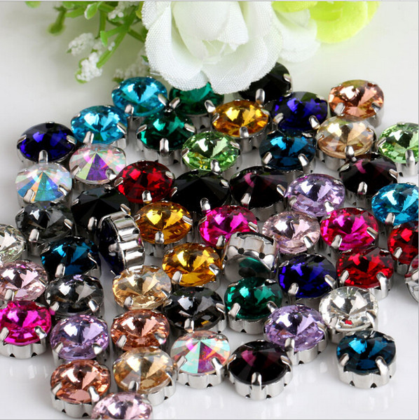 100PCS/Lot 8mm Dia Round Crystals Beads for Wedding Handmade Materials DIY Clothing Rhinestone 19 Cololrs