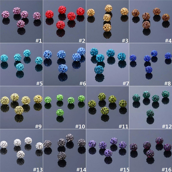 Wholesale - New Fashion Polymer Clay Ball Crystal Shamballa Bead Bracelet Necklace Beads Bracelet DIY Accessories H0070