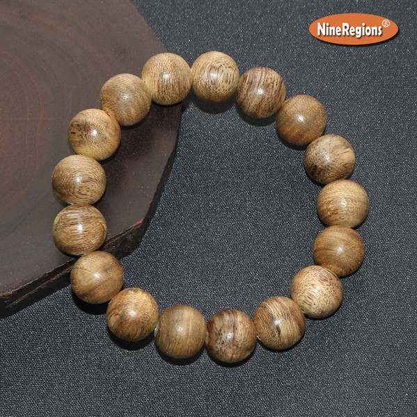 12mm Genuine natural China Hainan agarwood prayer bead bracelet oud aloeswood bangle Jinkoh Rosary Bead