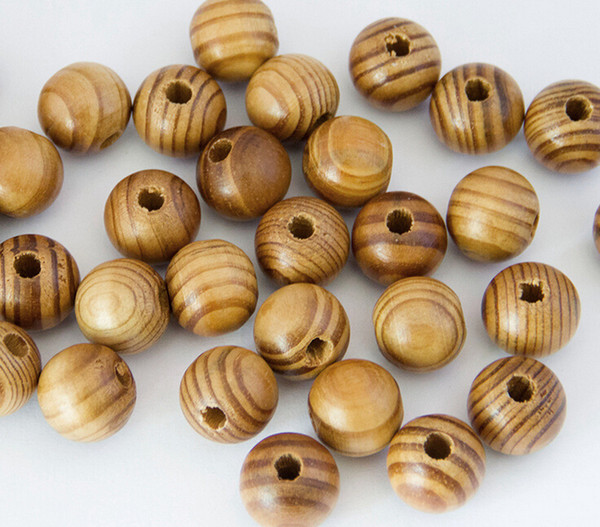 Wooden Beads Pine Natural Round Wood Spacer Fit for bracelet necklace DIY jewelry Making 50pcs