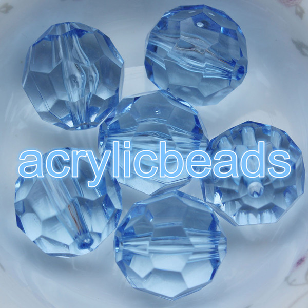 50PCS/bag New Products 20mm transparent Acrylic Crystal Faceted Round Loose Plastic Ball Spacer Beads Jewelry Making DIY