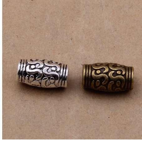 20pcs/lot Size 11*5mm Antique Silver/Bronze Spacer Beads Tube Round Metal Big Hole Charm Beads for Bracelet DIY Jewelry Making