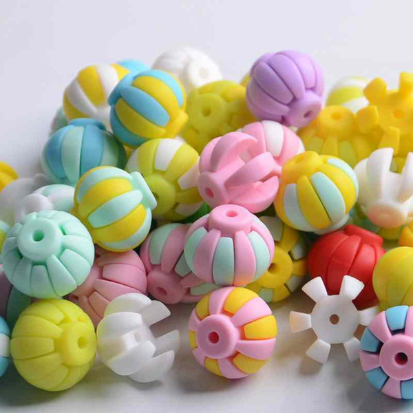 Half Lantern DIY Silicone Teething Beads For Baby Teether Chewable Silicone Beads Pendant Scattered Beads Bracelets Necklaces Accessories