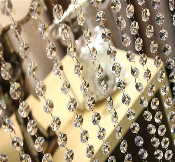 Wedding Supplies Crystal Clear Acrylic Beads Chains Acrylic Crystal Garland Hanging Diamond Chandelier Party Table Decoration