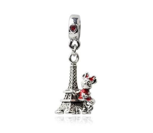 Wholesale 20pcs Eiffel Tower Mouse Charm Sterling Silver European Charms Bead Dangle Fit Pandora Bracelets Snake Chain Fashion DIY Jewelry