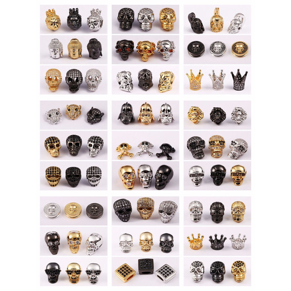 27 Styles Solid Copper Gold Plated Lion Leo Buddha Head Loose Beads DIY Jewelry Craft Suplies Arts and Crafts Home Room Decor