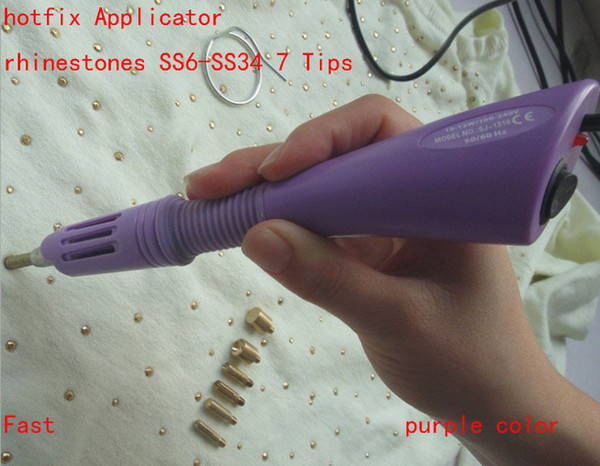 free shippment! 2pcs Purple color Hot Fix Hotfix rhinestone Applicator Wand iron on gun garment accessorie heat fix tool