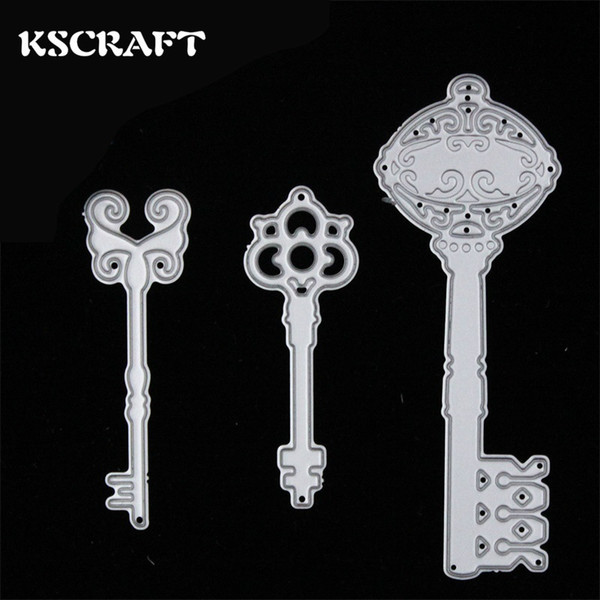 wholesale 3pc Key Metal Cutting Dies Stencils for DIY Scrapbooking/photo album Decorative Embossing DIY Paper Cards