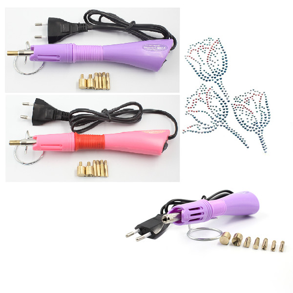 Fast Heated! Hotfix Rhinestone Applicator Purple / Pink Choice hot fix Applicator Iron-on Wand Heat-fix Tool Wand Gun Garment