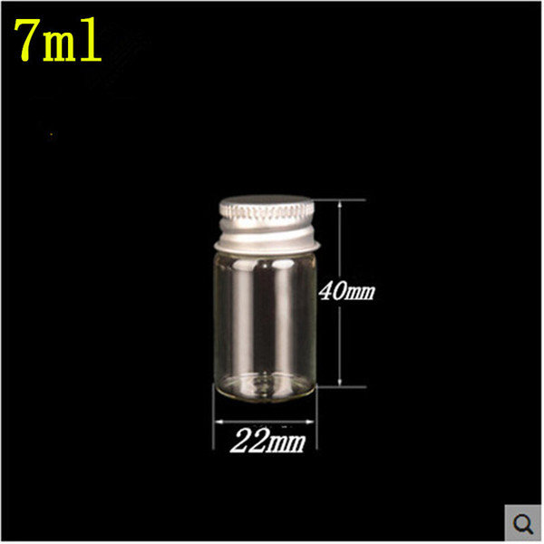 100 pcs 22x40 mm 7 ml Aluminum Screw Cap Small Glass Bottles Wishing Stars Bottles Travel Convenience Cosmetic Mini Vials