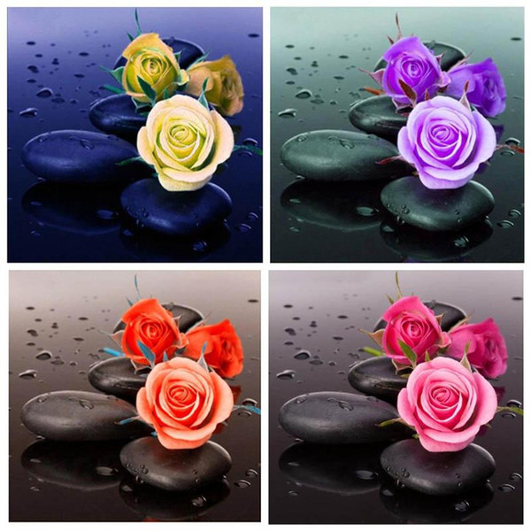 5D DIY Needlework Rose Diamant Diamond Painting Full Square Drill Embroidery Cross Stitch Home Decoration Ornament Accessories 30*30cm