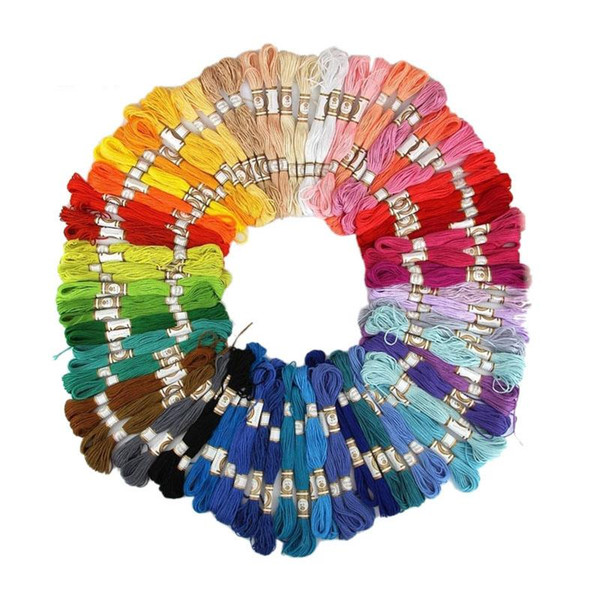 100Pcs Random Color Cross Stitch Cotton Embroidery Thread Floss Sewing Skeins Craft E2shopping(Random Color ONLY )