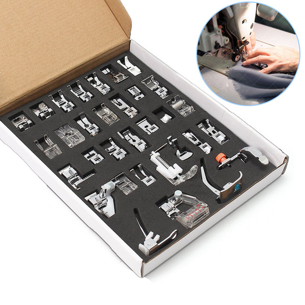 IY Apparel Fabric Sewing Machines 32Pcs High Qualtiy Presser Foot Sew Accessories Press Feet Kit For Brother Janome Yokoyama Juki Sewing...