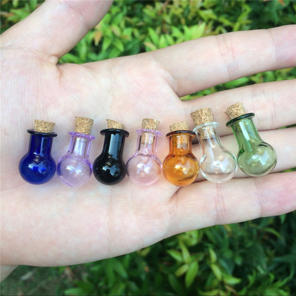 Wholesale Price70pcs Mini Glass Bottles Ball Shape Cute Bottles With Cork Colors Vials Gift Wishing Jars Bottles Mix 7 Colors