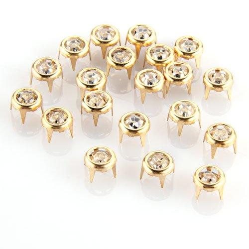 1000pcs 20 x 7 mm Metal Crystal Rivets Gold Decorative Studs Round Studs for Footwear