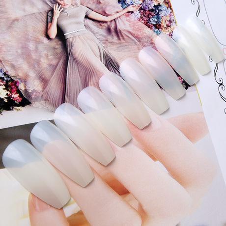 600PCS Long Ballerina Half Nail Tips Clear Coffin False Nails ABS Artificial DIY False Fake UV Gel Nail Art Tips High Quality