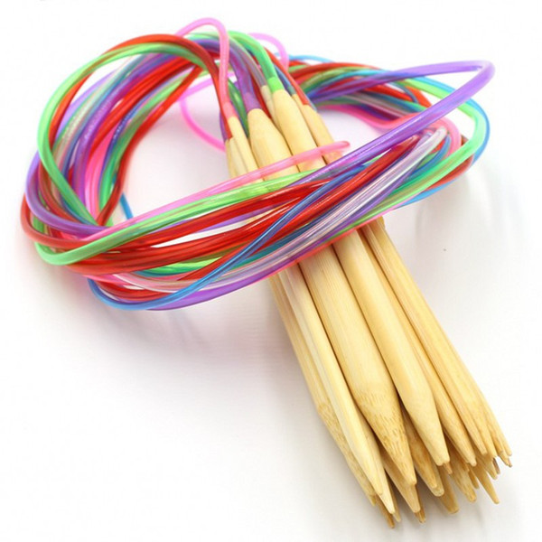 Multi Color Tube Circular Carbonized Bamboo Knitting Needles Crafts Sewing Tools Durable Accessory 80cm Hot Sale 8 5js ff