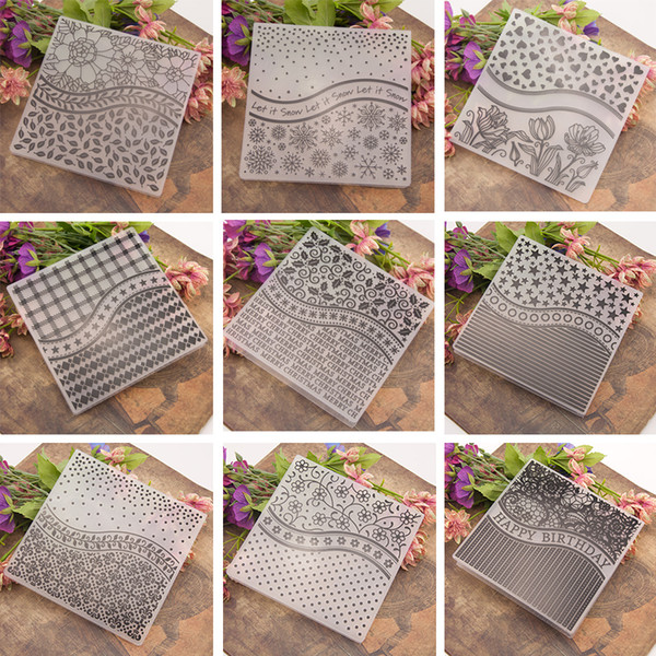 Embossing folders EM101-EM120 Plastic Embossing Folder For Scrapbooking DIY Photo Album Card