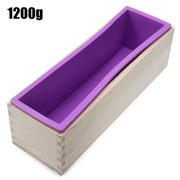 1200g Silicone Soap Mold Rectangular Wooden Box with Flexible Liner for DIY Handmade Tool Loaf Mould Soap mold