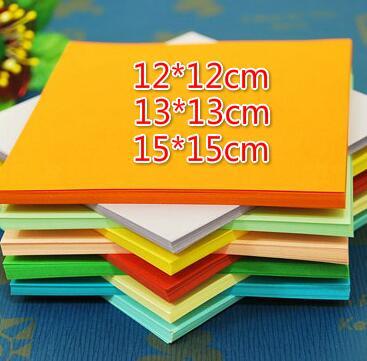 300pcs 12*12cm 13*13cm 15*15cm 10 colors Origami Paper Double Face Handmade Folding Paper for Craft Punch Craft Paper Tools Christmas Gift