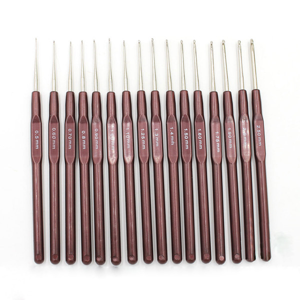 16pcs ABS Handle Crochet Hooks Handle Knitting Needles Set Crochetings and Knuckles 0.5mm-2.5mm 16 Size