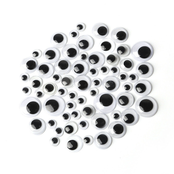 Assorted of Self Adhesive Googly Wiggly Eyes Plastic Movable Doll Eyes DIY Kids Craft Findings with Eyelashes Rectangle Flower Box