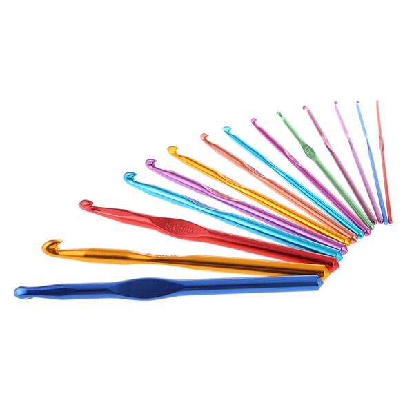 14pcs Colorful Aluminum Alloy Crochet Hooks