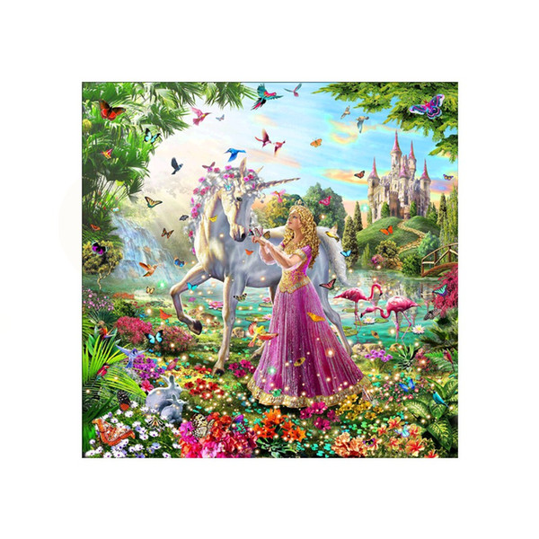 Character Models 5D Diamond Painting Point Diamond DIY Handmade Diamond Embroidery Beauty And Unicorn Decorative Painting