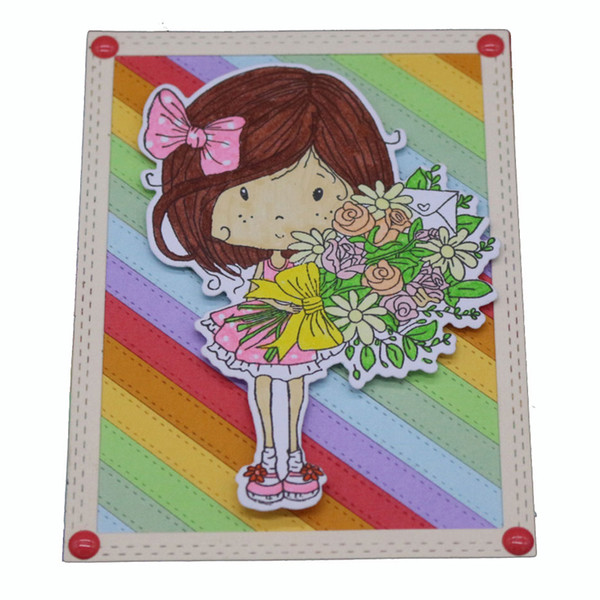 Embossing Dies Little Girl Metal Cutting Dies Clear Stamp DIY Scrapbooking Paper Cards Plate Photo Album Decoration Stencils