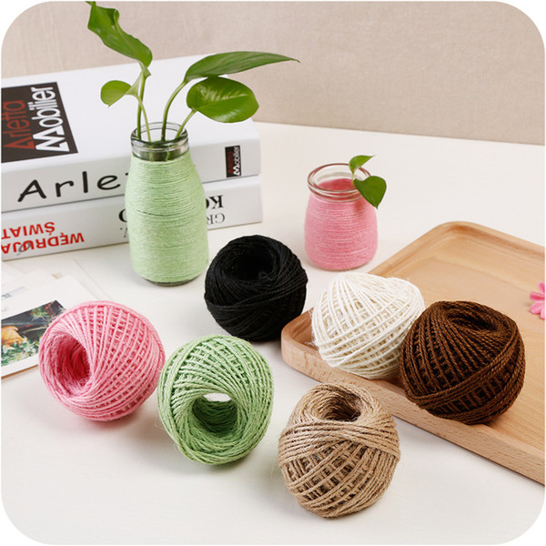 Fashion multi-color burlap Rope Natural Jute Twine Burlap String Hemp Rope christmas Gift Wrapping Cords Thread