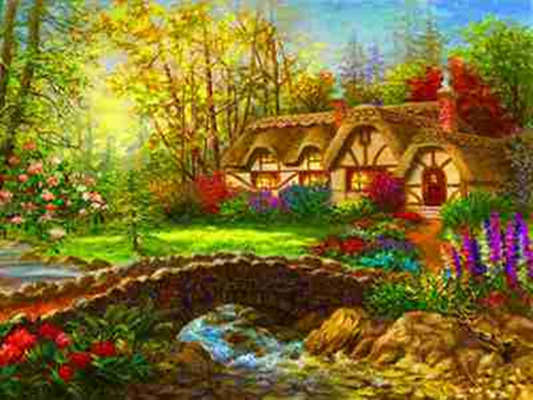 18A732A Cottage Spring Diamond Embroidery Home Decor Diamond DIY Crafts 100% Resin 5D Tool drill Painting Cross Stitch Mosaic Needlework