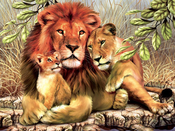 A1293 Lion 40*30 5D DIY Diamond Embroidery Kits Home Decor Diamond Cross stitch 100% Resin Tool dril Painting Cross Stitch Mosaic Needlework