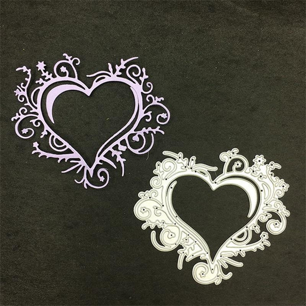 Scrapbook Diy Knife Die Carbon Steel Metal Cutting Dies Children Embossing Cutting Heart Shape Hollow Out Lace Craft Cut 7 5jl ff