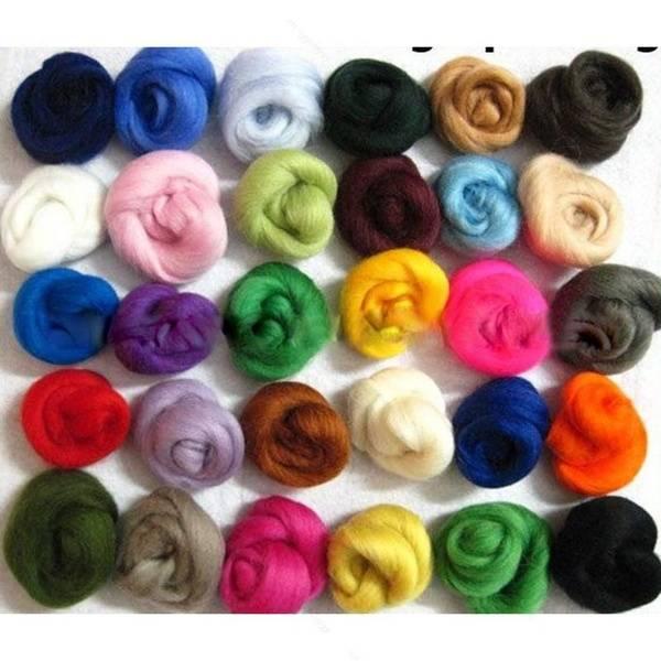 36 colors Wool Fibre Wool Roving For Needle Felting Hand Spinning NEW Craft free-shipping