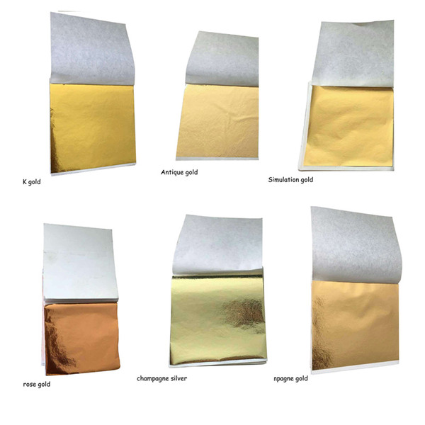 100 Pcs 9x9cm Art Craft Imitation Gold Sliver Copper Foil Papers Leaf Leaves Sheets Gilding DIY Craft Decor Design Paper