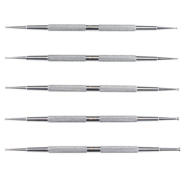 5 Pcs Stainless Steel Indentation Embossing pen Ball Stylus Polymer Clay Pottery Ceramics Sculpting Modeling Tools